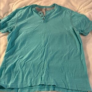 PD&C Aqua Short Sleeve Henley